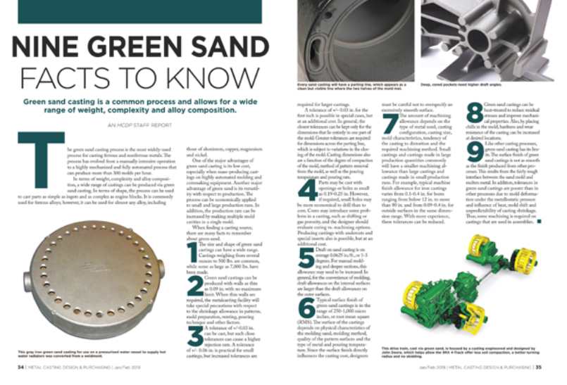 Nine Green Sand Facts to Know | Metal Casting Design & Purchasing